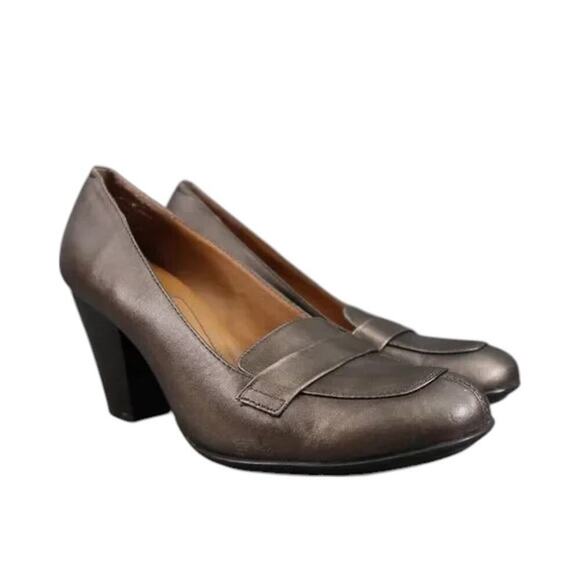 Sofft Shoes - Sofft Shoes Womens 9 Eurosoft Loafer Pump Metallic Leather Classic Fashion Comfy